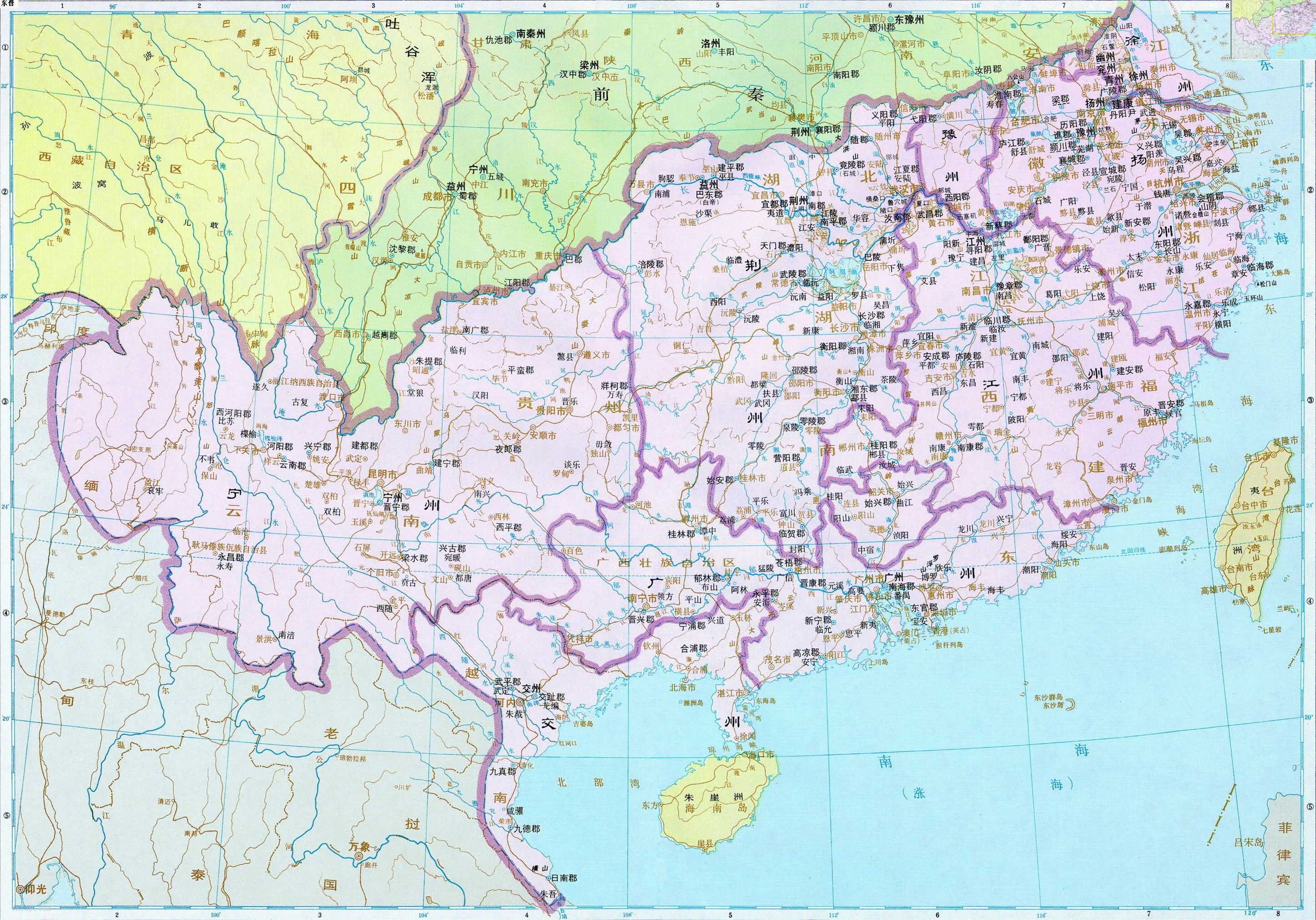 详细中国历史地图版本3-417-443年 - 知乎