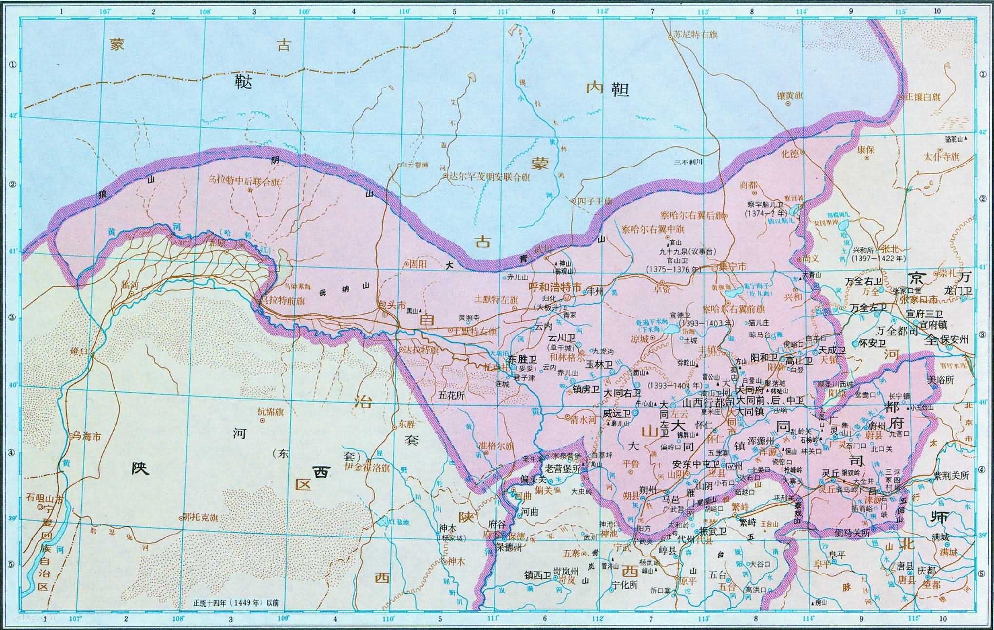 明朝 云南中部地图-历史地图网