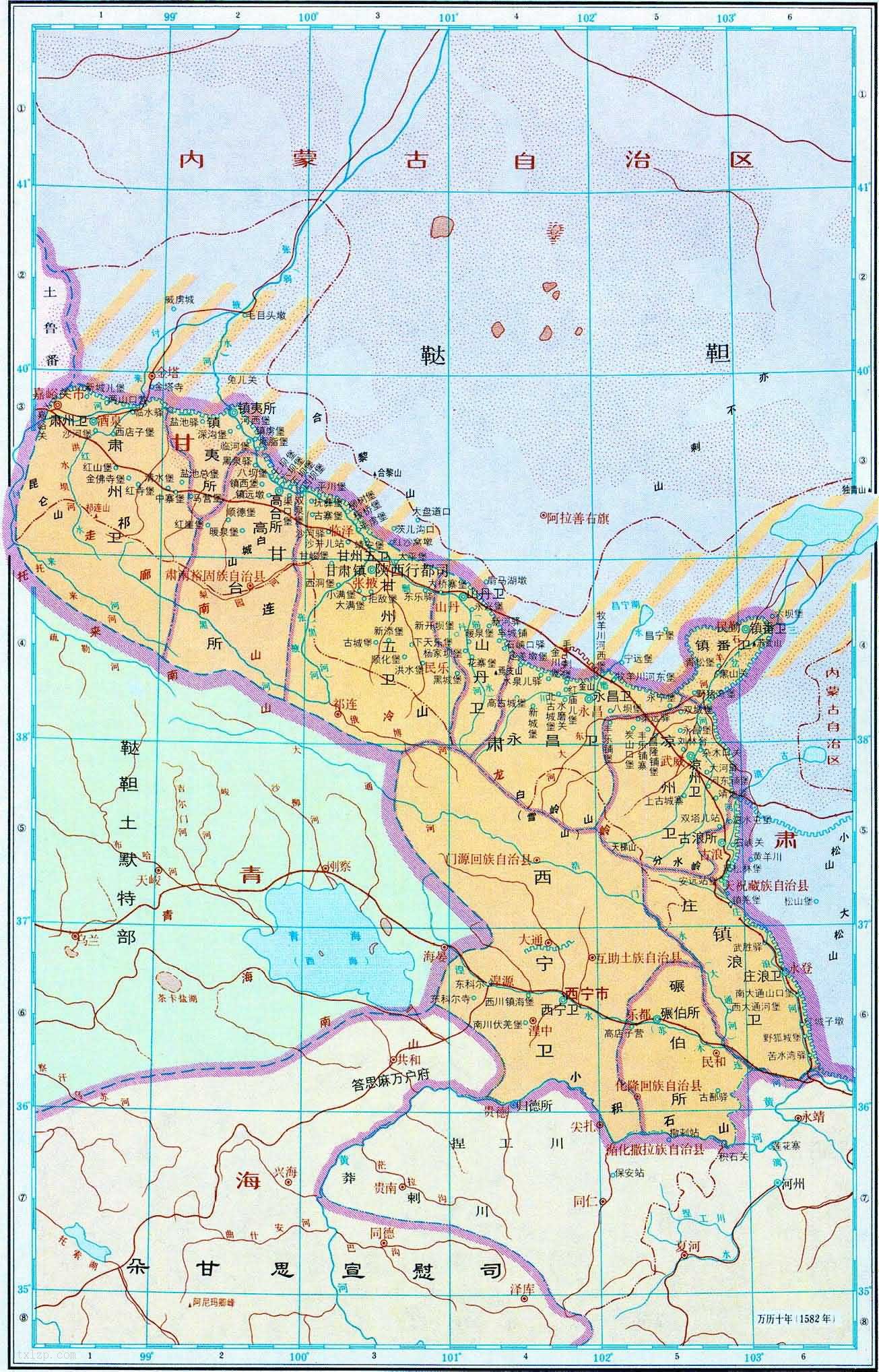 明朝 山西行都司地图-历史地图网