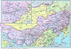 清朝 内蒙古六盟 套西二旗 察哈尔地图