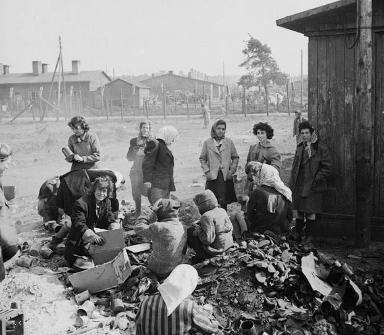 1945年英军解放纳粹贝尔森集中营悲惨影像