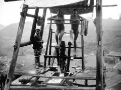 1929年 四川盐都自贡煮盐工作场景老照片