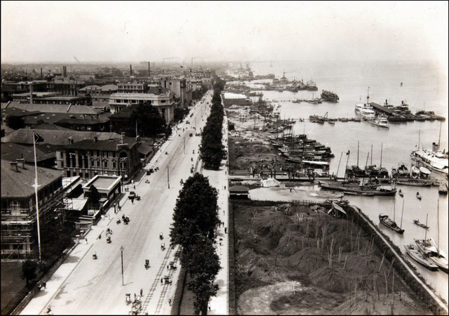 1938年湖北汉口老照片 彼时的汉口街景月湖晴川阁抱冰堂