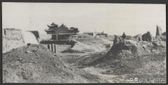 1936年宁夏同心县老照片 典型的西北旱塬和村子影像